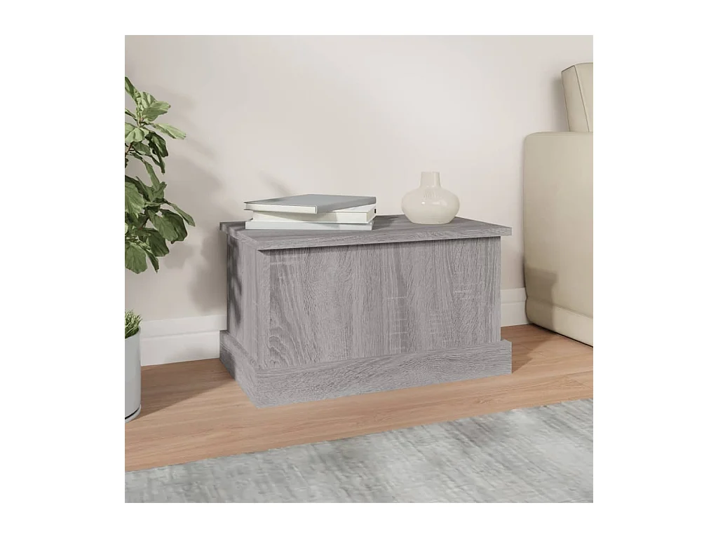 Opbergbox 50x30x28 cm bewerkt hout grijs sonoma eikenkleurig
