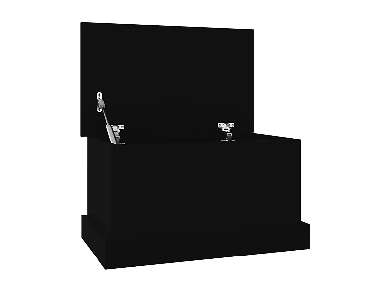Boîte de rangement noir 50x30x28 bois d'ingénierie