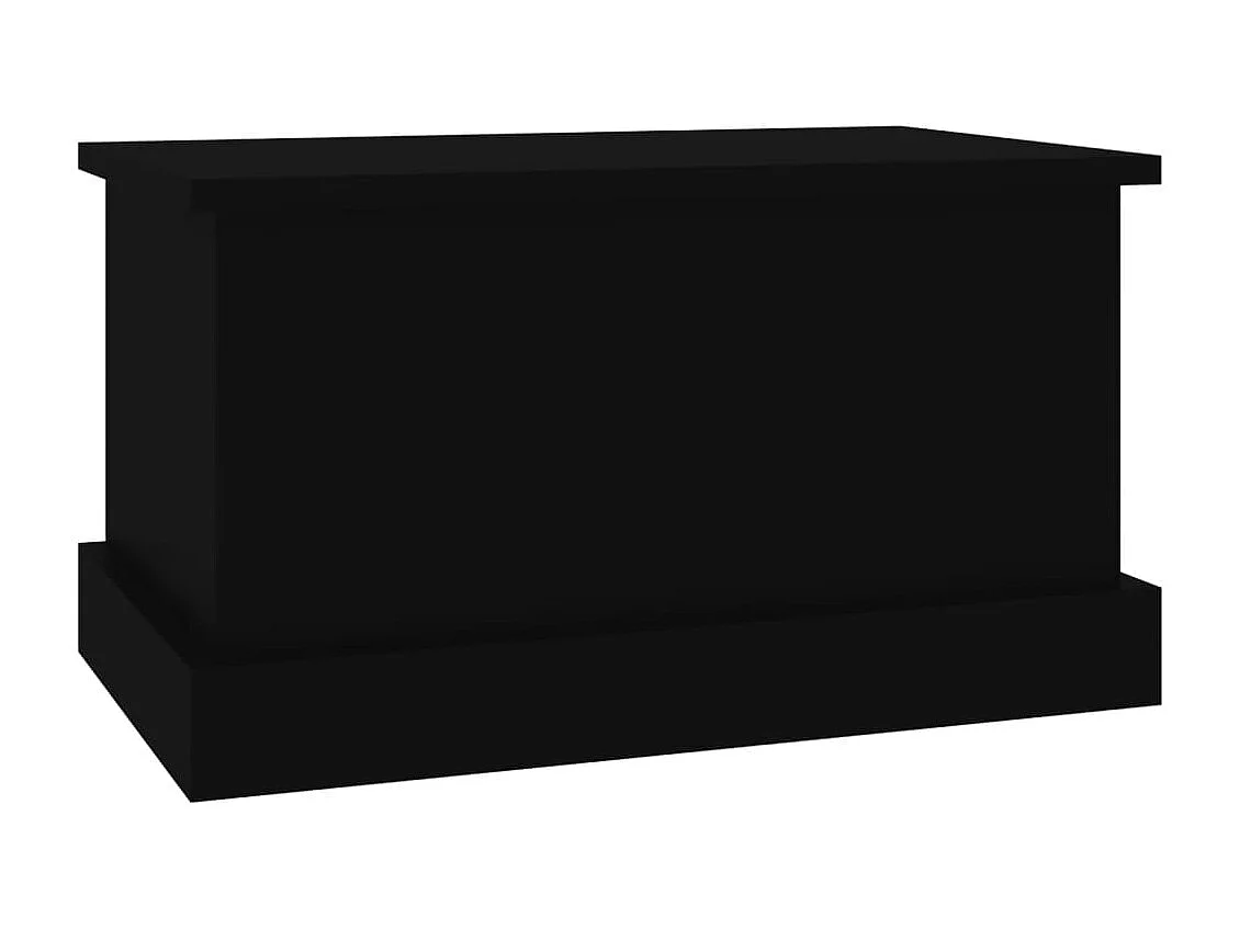 Boîte de rangement noir 50x30x28 bois d'ingénierie