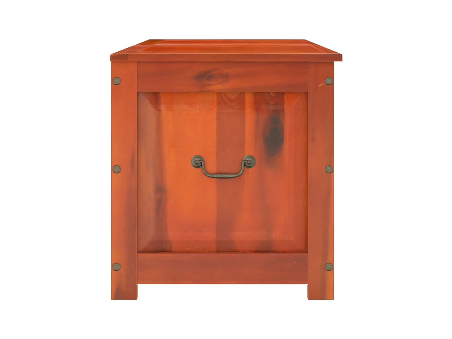 Coffre de rangement avec couvercle marron bois massif d'acacia