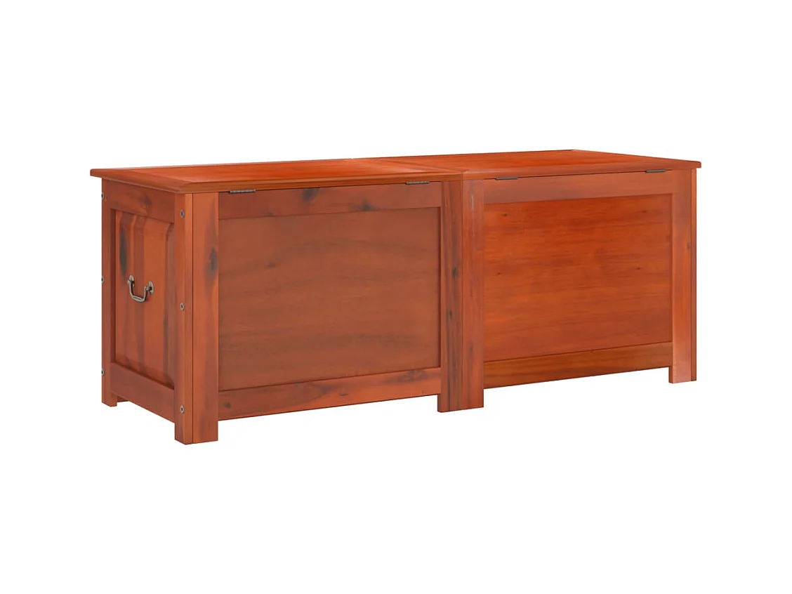 Coffre de rangement avec couvercle marron bois massif d'acacia