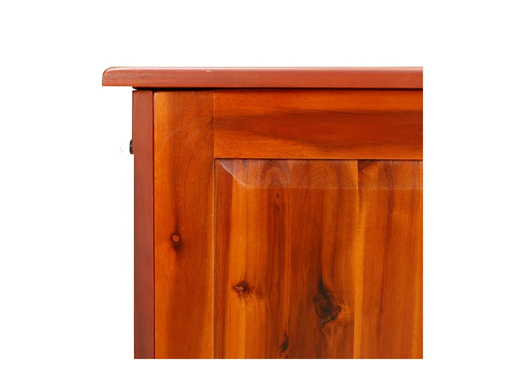 Coffre de rangement avec couvercle marron bois massif d'acacia