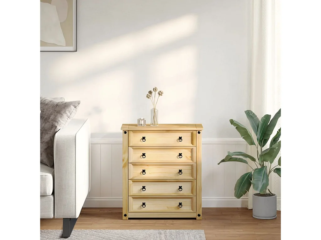 Commode Corona 80x40x89 bois massif de pin