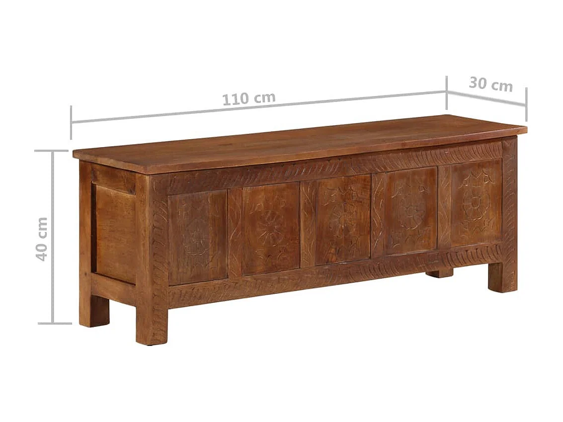 Boîte de rangement 110x30x40 Bois de manguier solide