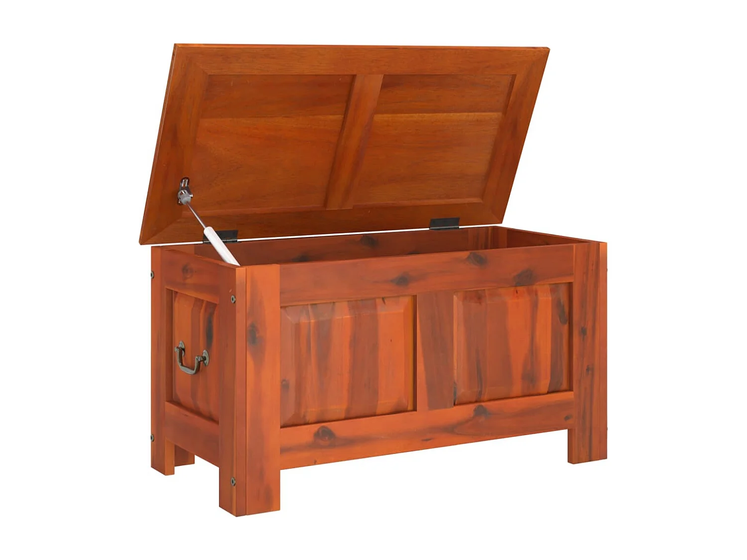 Coffre de rangement avec couvercle marron bois massif d'acacia