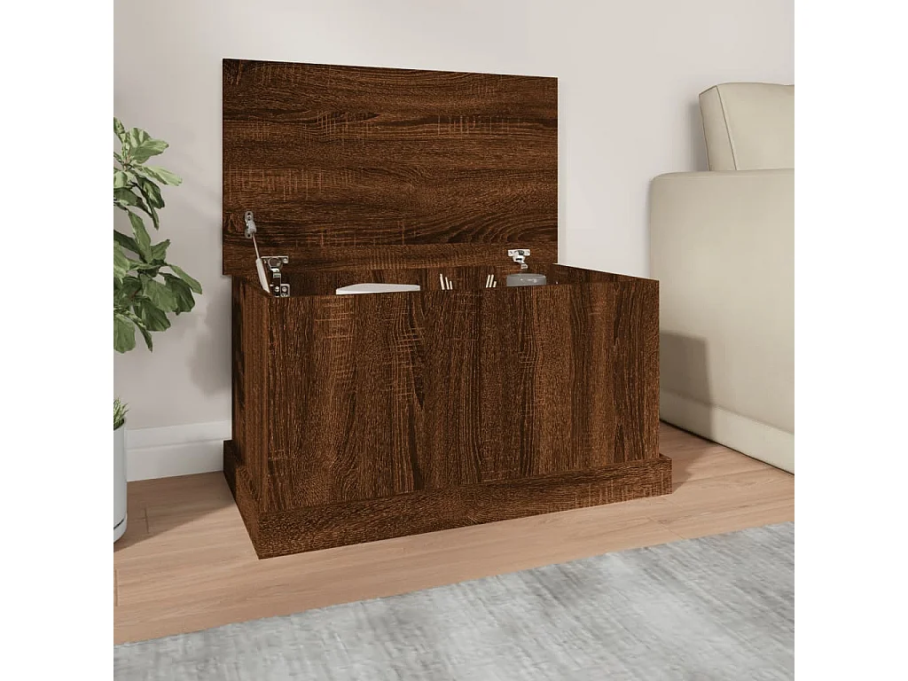 Opbergbox 70x40x38 cm bewerkt hout bruin eikenkleur