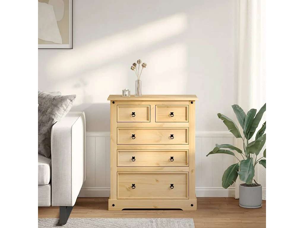 Commode Corona 92x48x114 bois massif de pin