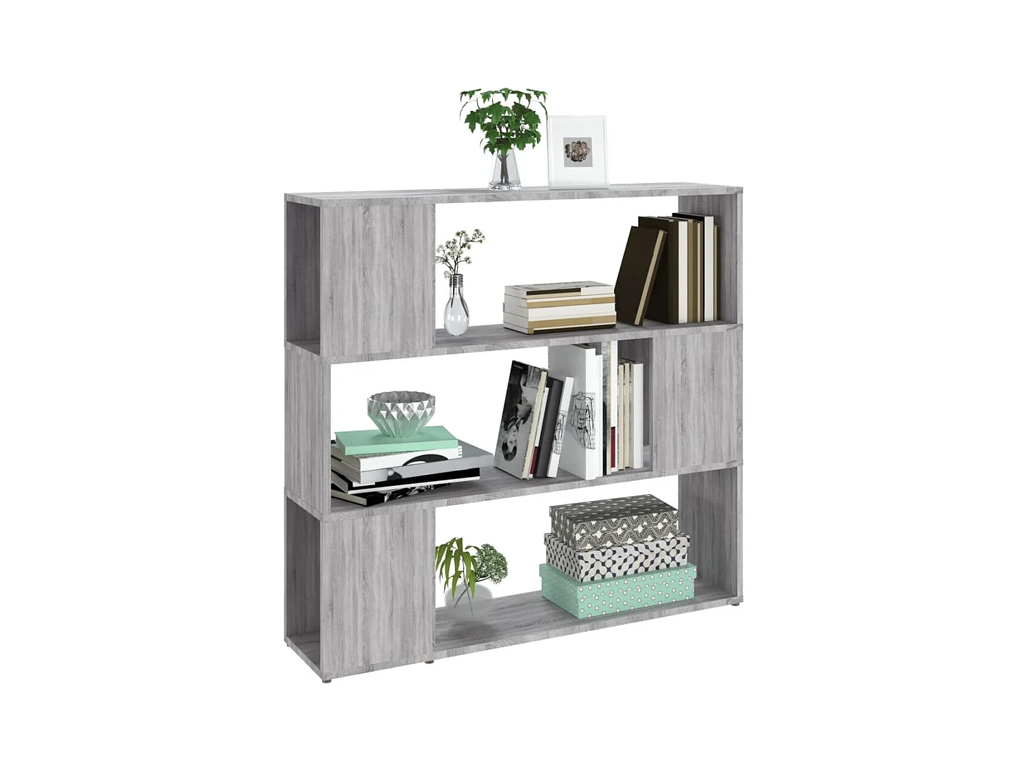 Bibliothèque-Séparateur de pièce Sonoma gris 100x24x94