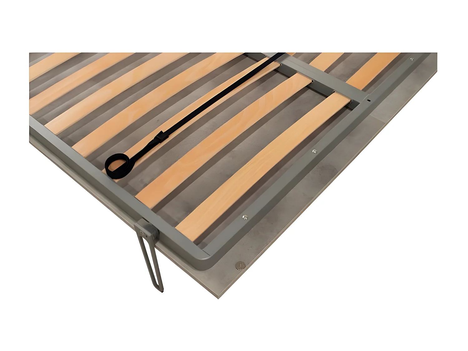 Lit escamotable vertical blanc avec canapé tissu Bounto 160x190 de tissu-Canapé 35