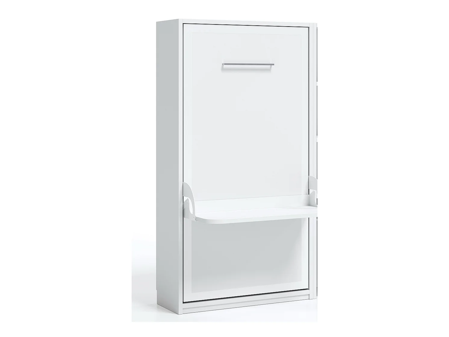 Lit escamotable verticale 140x190 avec bureau Studante-Façade Wengué