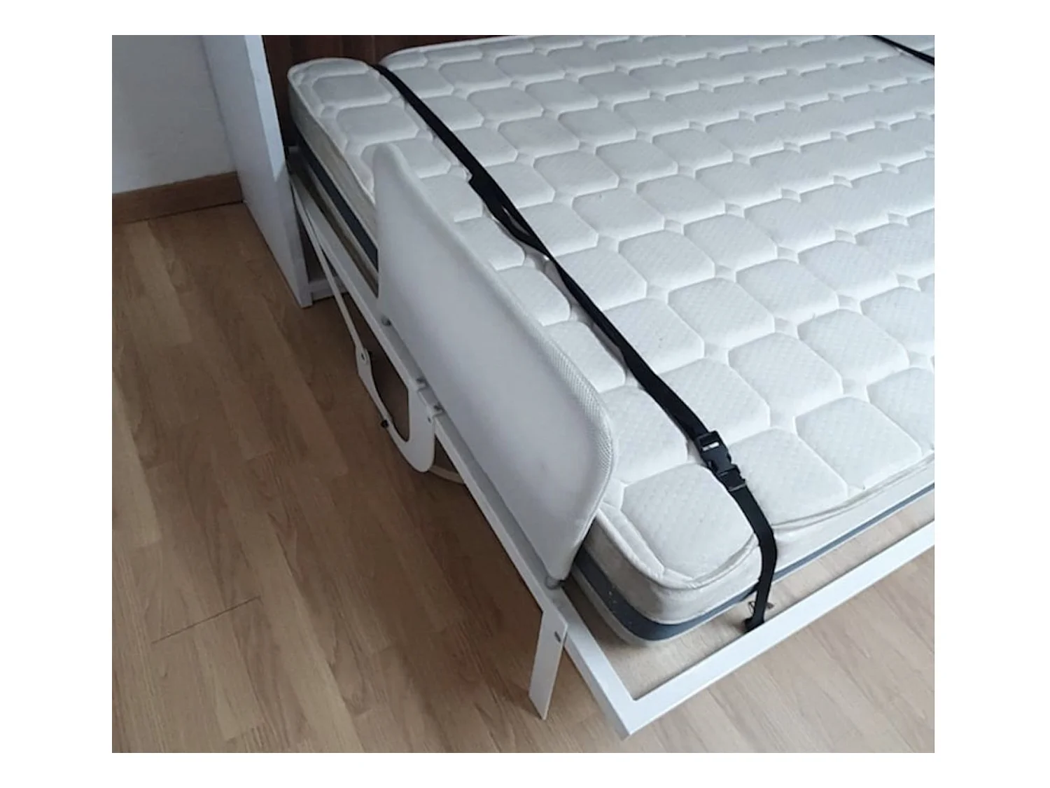 Verticaal opklapbed met bureau STUDANTE-Slapen 90x200cm-Facade Grijze eik