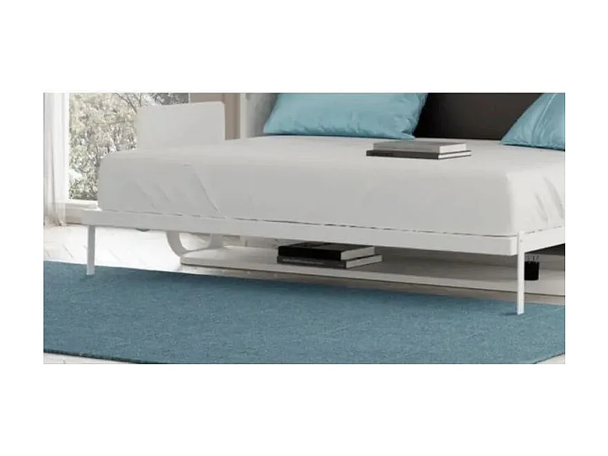 Lit escamotable vertical avec bureau STUDANTE-140x200-Façade Chêne brun