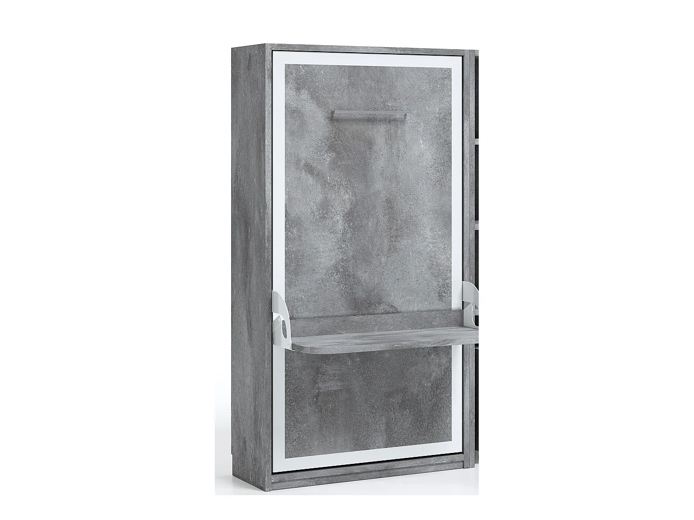 Lit escamotable verticale 140x200 avec bureau Studante-Façade Pistache