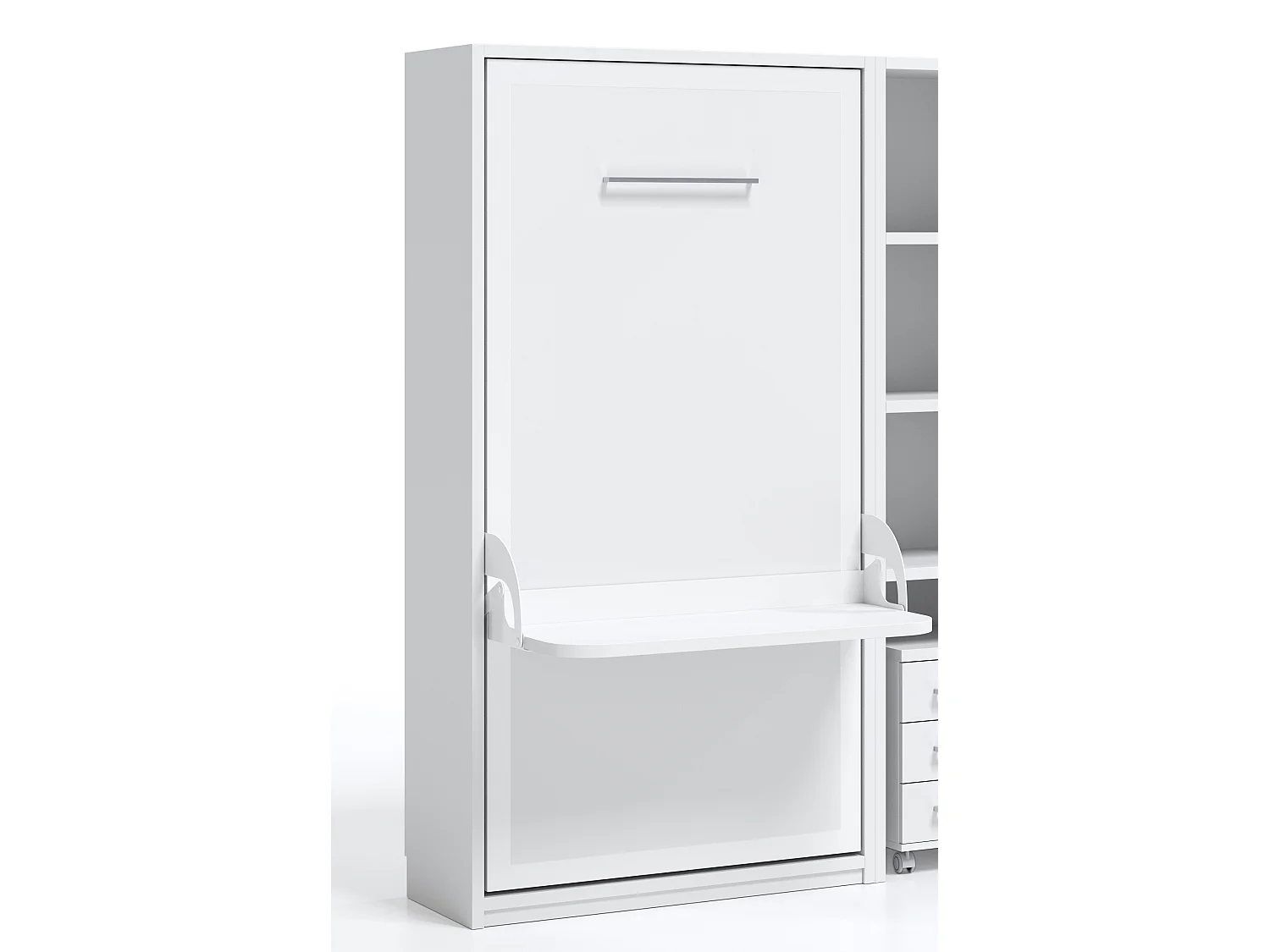 Verticaal opklapbed 140x200 met Studante bureau-Facade Pistache