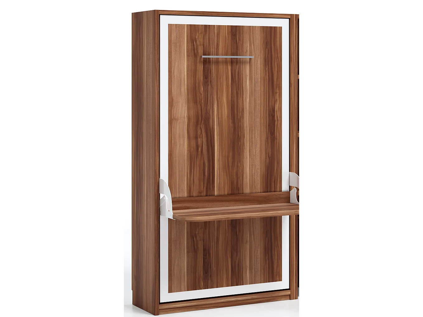 Lit escamotable verticale 90x200 avec bureau Studante-Façade Orange