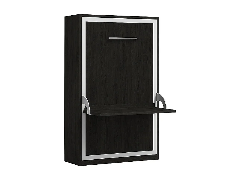 Lit escamotable vertical avec bureau STUDANTE-90x200-Façade Carbone