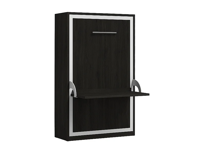 Lit escamotable vertical avec bureau STUDANTE-90x200-Façade Carbone