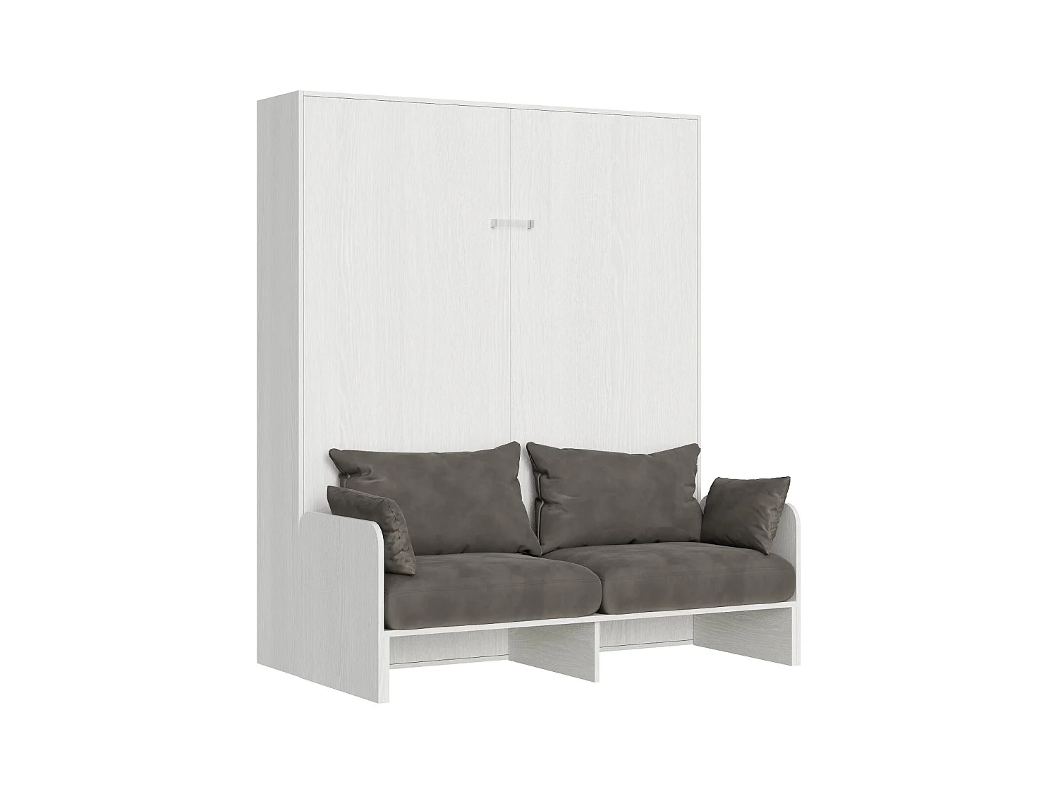 Lit escamotable vertical blanc avec canapé tissu Bounto 160x190 de tissu-Canapé 12
