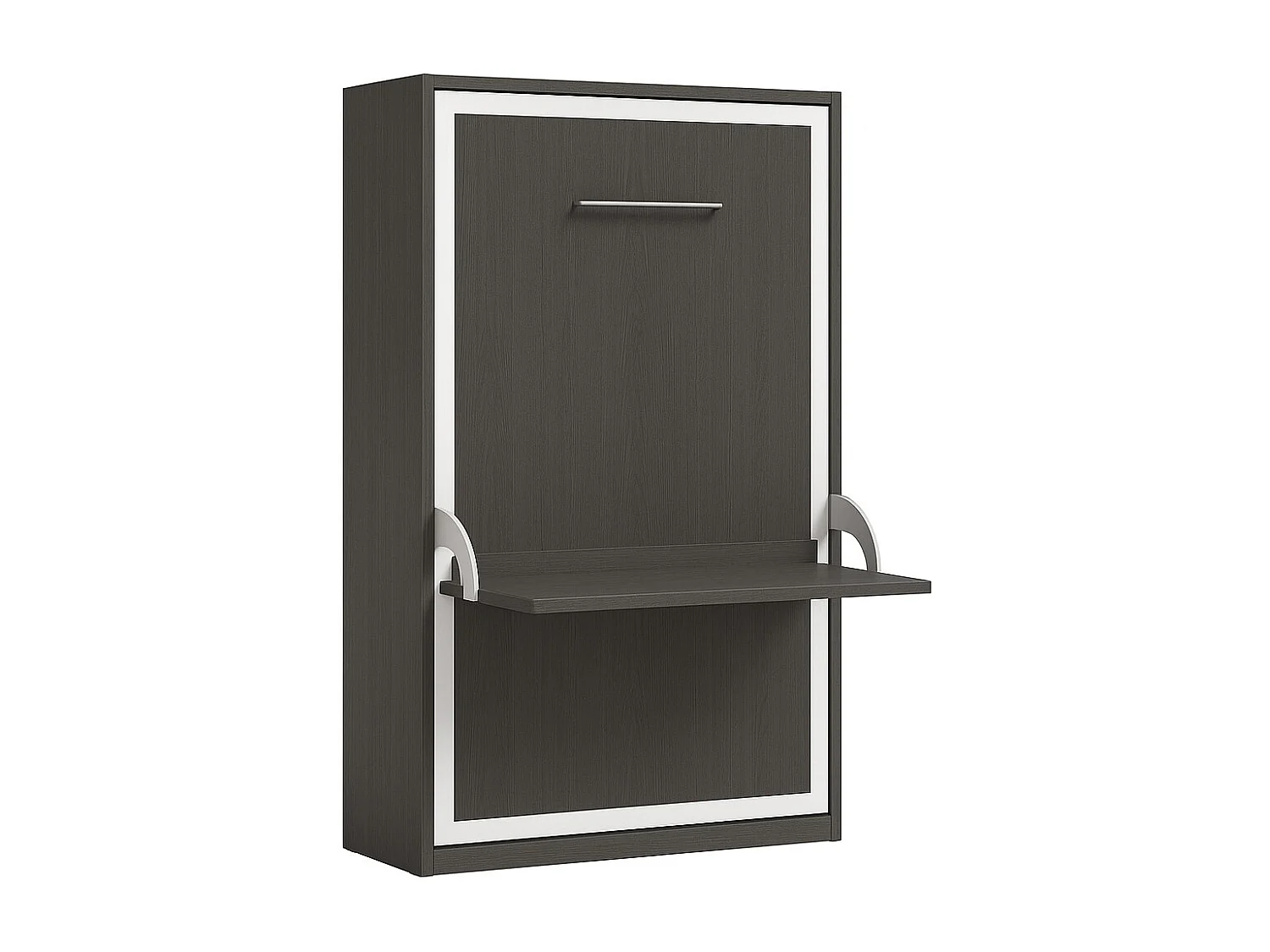 Lit escamotable vertical avec bureau STUDANTE-90x190-Façade Anthracite