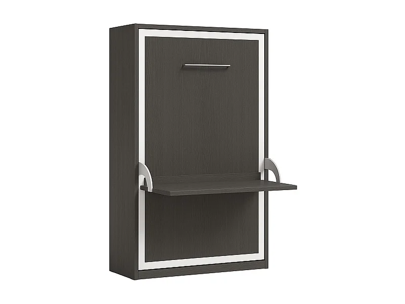 Lit escamotable vertical avec bureau STUDANTE-90x190-Façade Anthracite