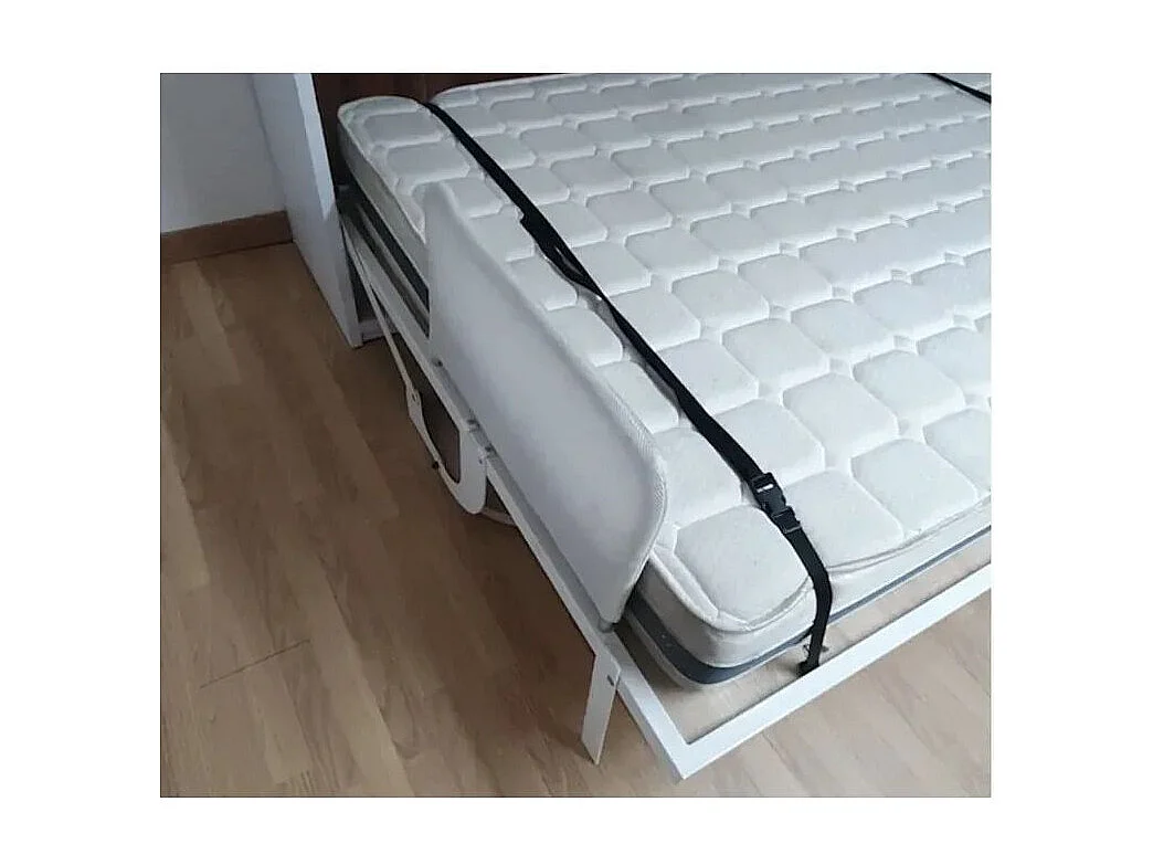 Cama abatible vertical con escritorio STUDANTE-Ropa de cama 90x190 cm-Frente Marrón