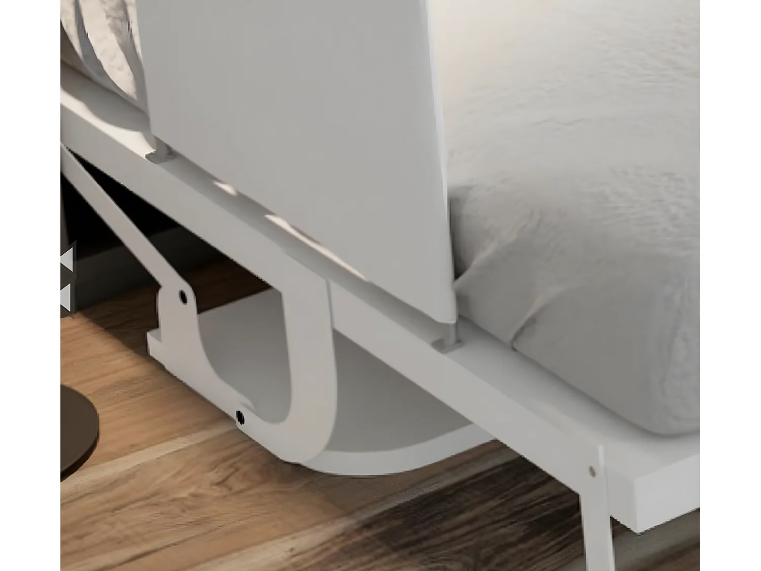 Lit escamotable verticale 90x200 avec bureau Studante-Façade Wengué