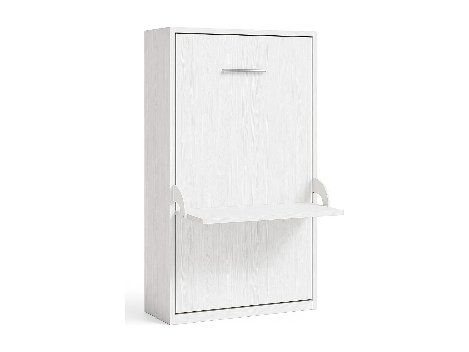 Lit escamotable vertical avec bureau STUDANTE-90x190-Façade Chêne blanc