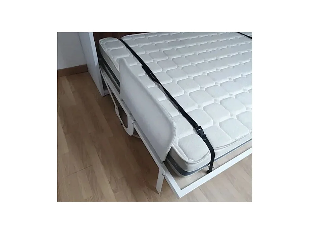 Verticaal opklapbed met bureau STUDANTE-Slapen 140x190cm-Facade Grijze eik