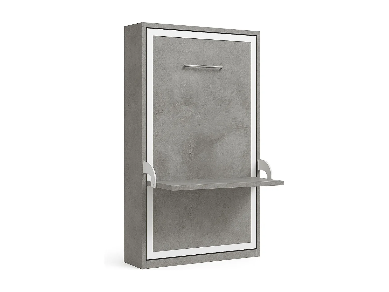 Verticaal opklapbed met bureau STUDANTE-Slapen 90x190cm-Facade Cementgrijs