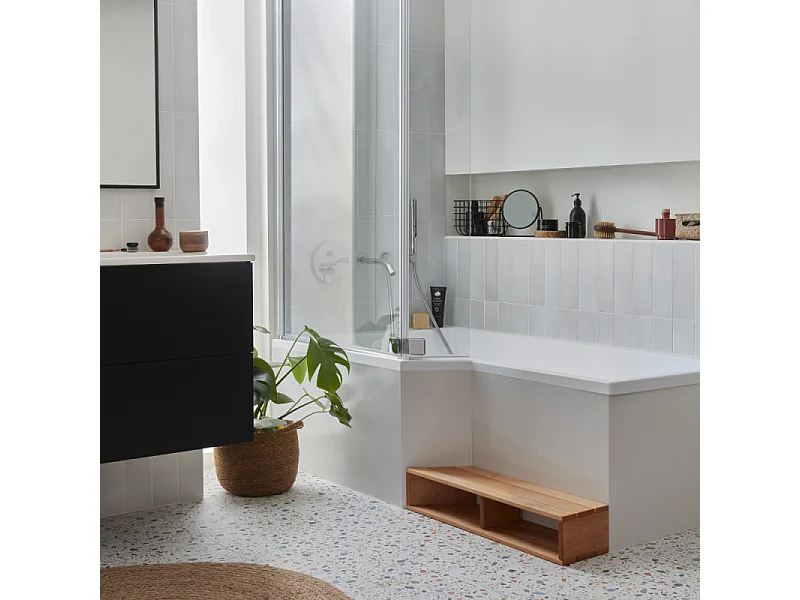 Marche pied pour baignoire JACOB DELAFON 50 cm bois