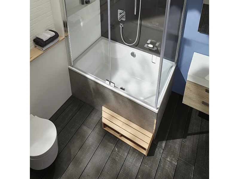 Marche pied pour baignoire JACOB DELAFON 50 cm bois