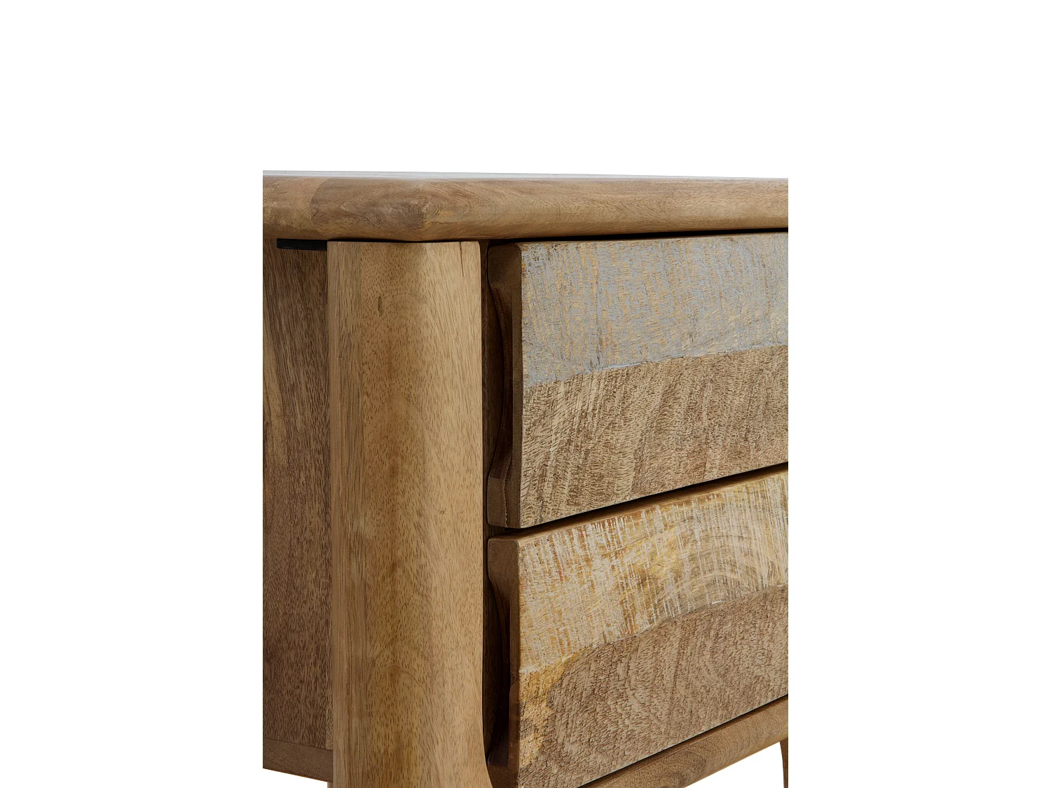 Mesa de cabeceira em madeira de manga maciça castanha clara