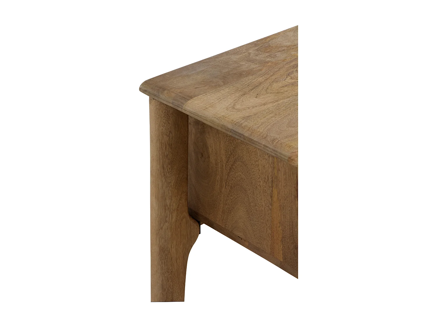 Mesa de cabeceira em madeira de manga maciça castanha clara