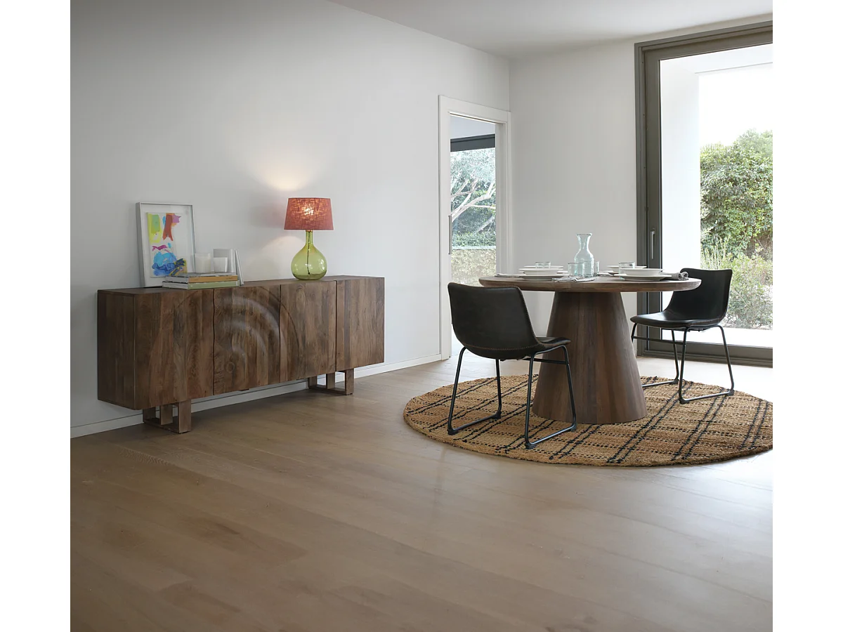 Table en bois massif jambul marron