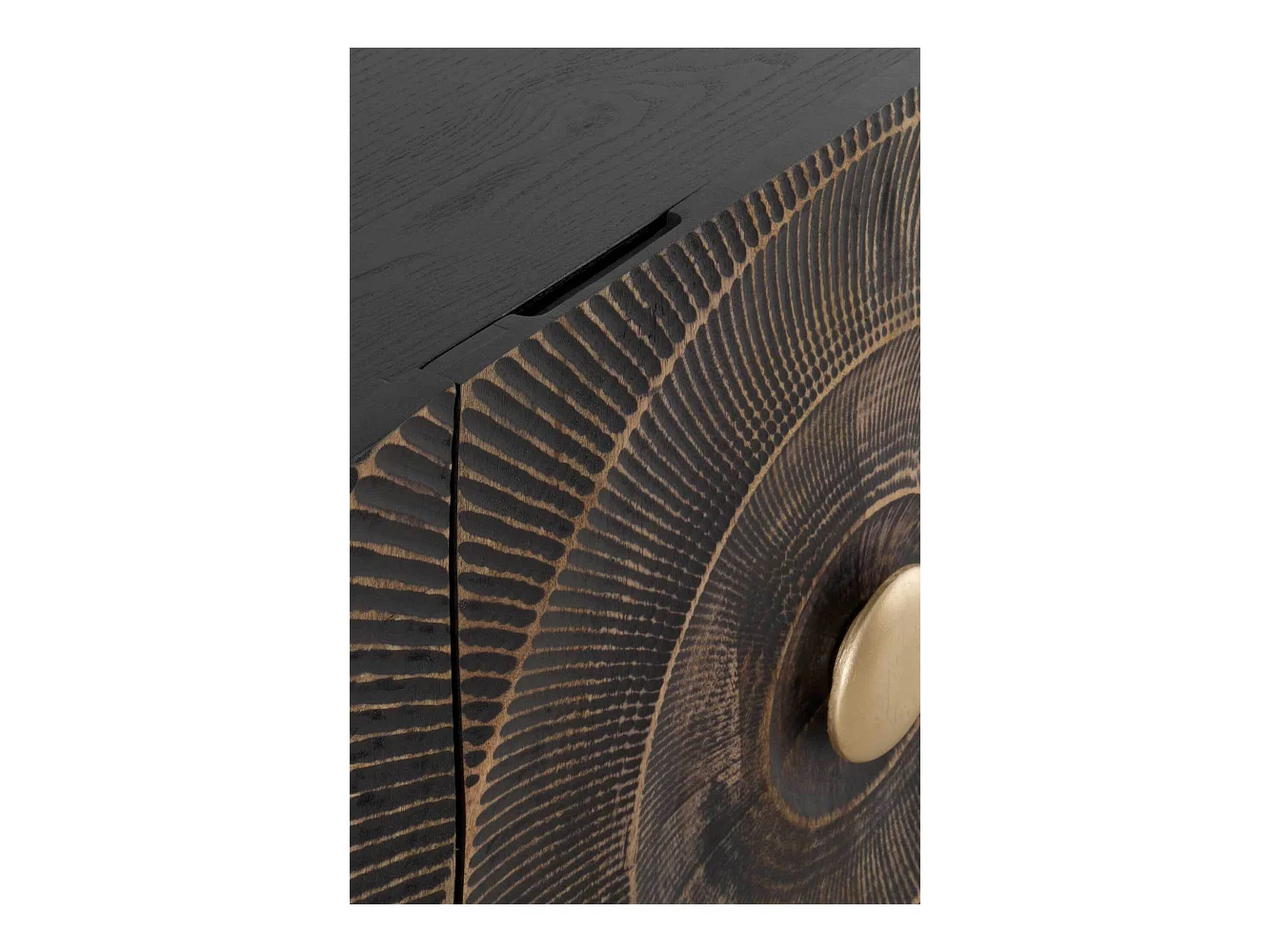 Sideboard aus Mangoholz und schwarzer Faserplatte mittlerer Dichte