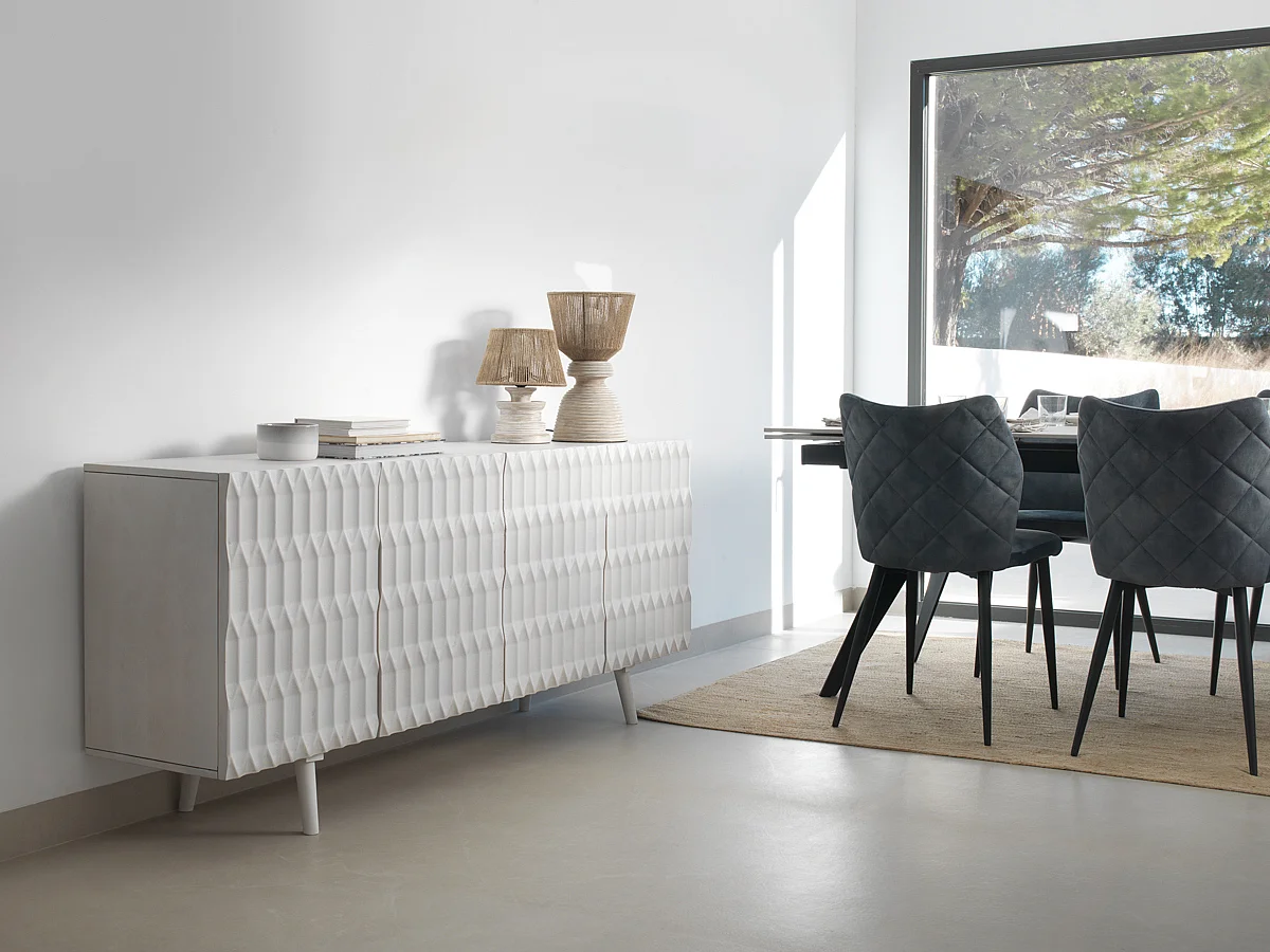 Buffet en bois massif de manguier blanc