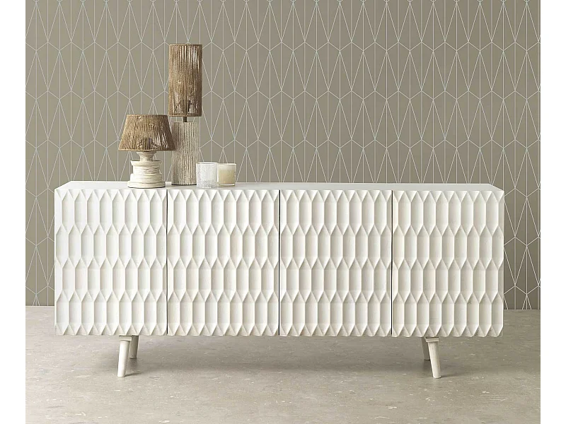 Massives Sideboard aus weißem Mangoholz