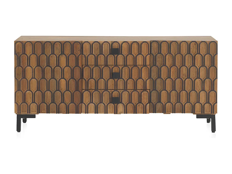 Credenza in legno massello di mango marrone
