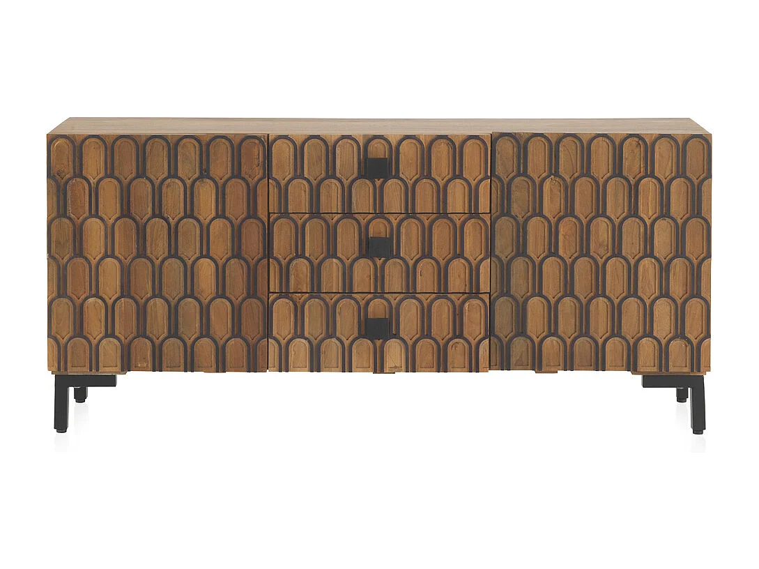 Credenza in legno massello di mango marrone