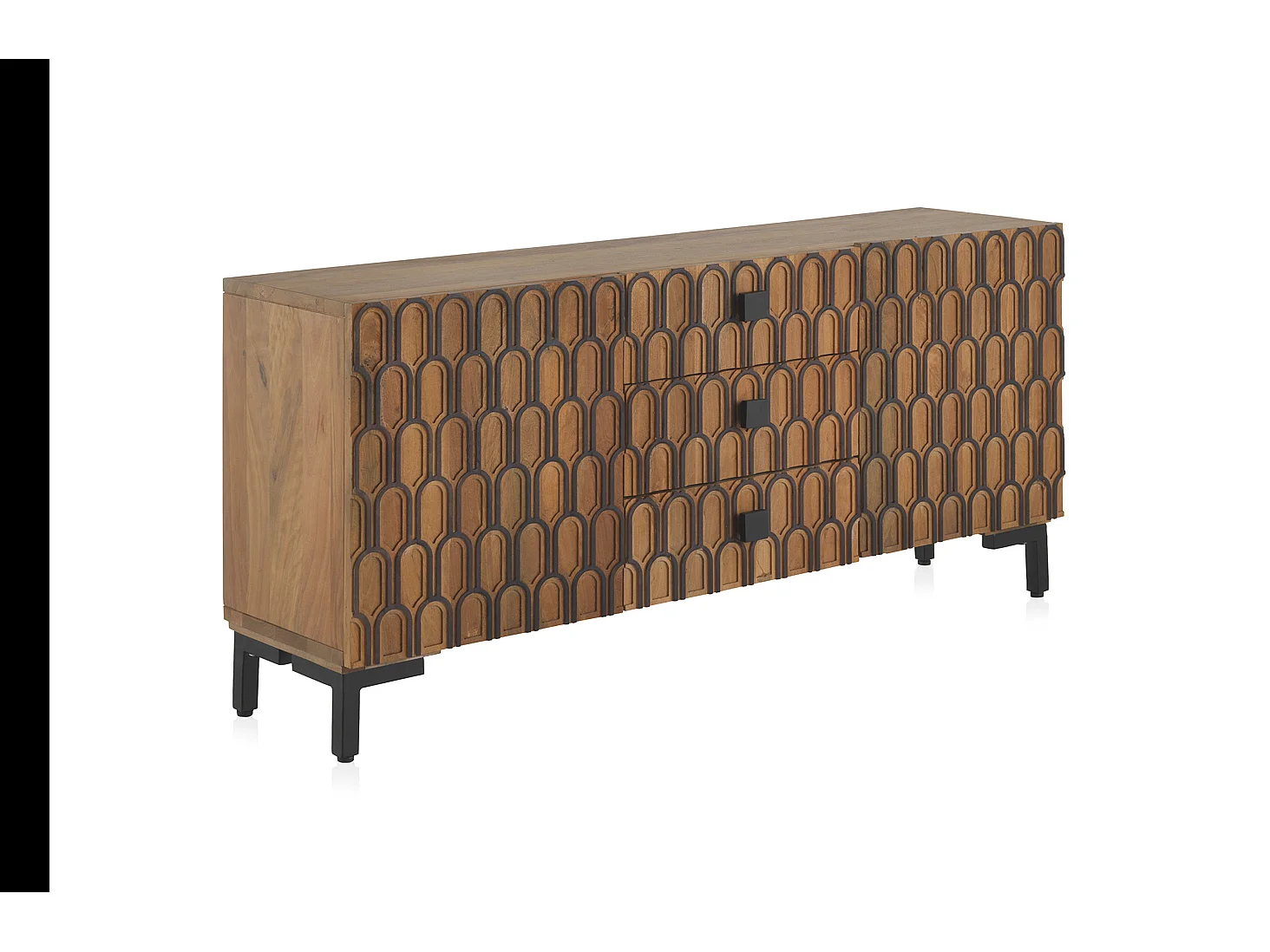Credenza in legno massello di mango marrone