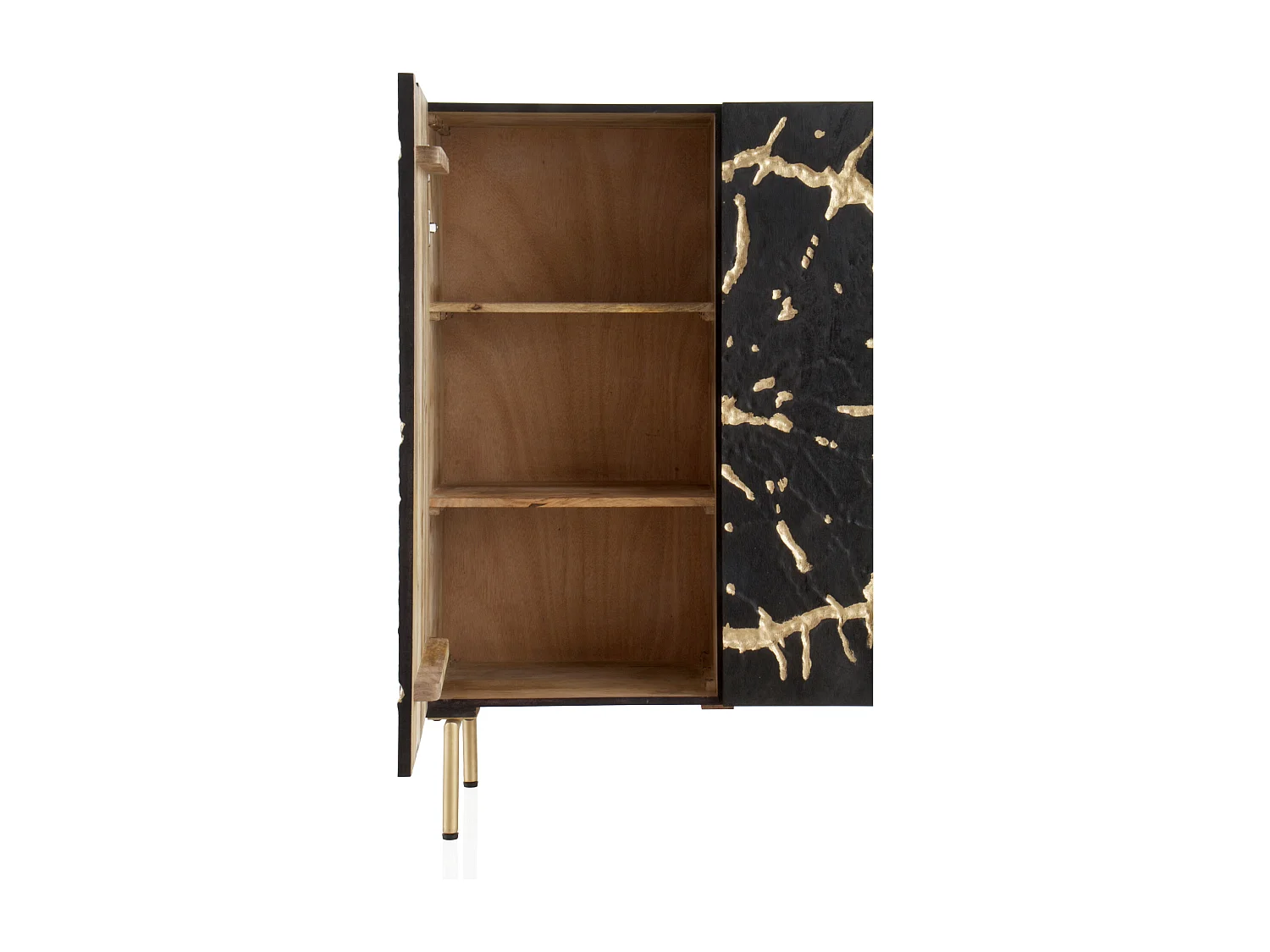 Credenza alta in legno di mango nero