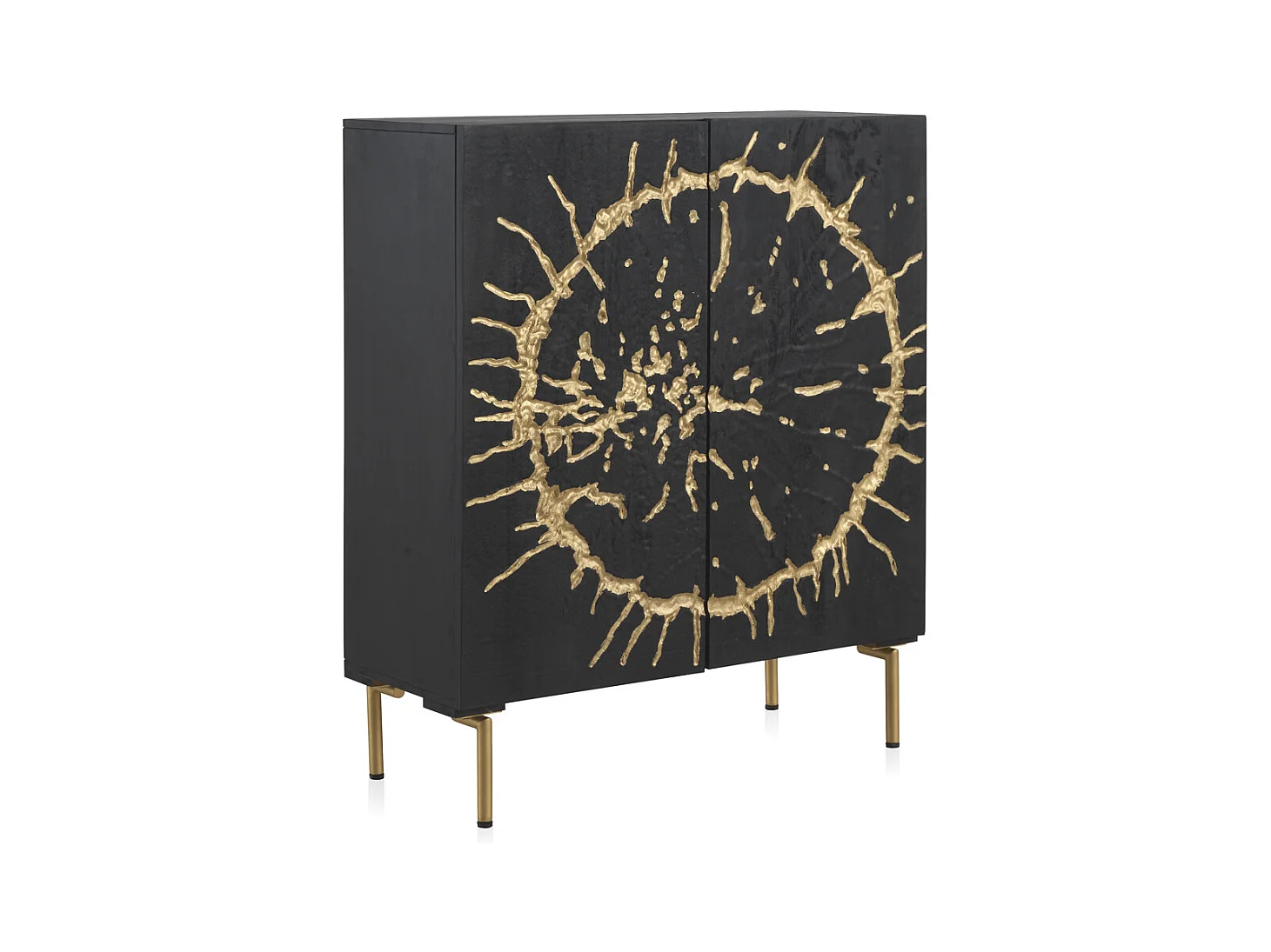 Aparador alto de madera de mango negro