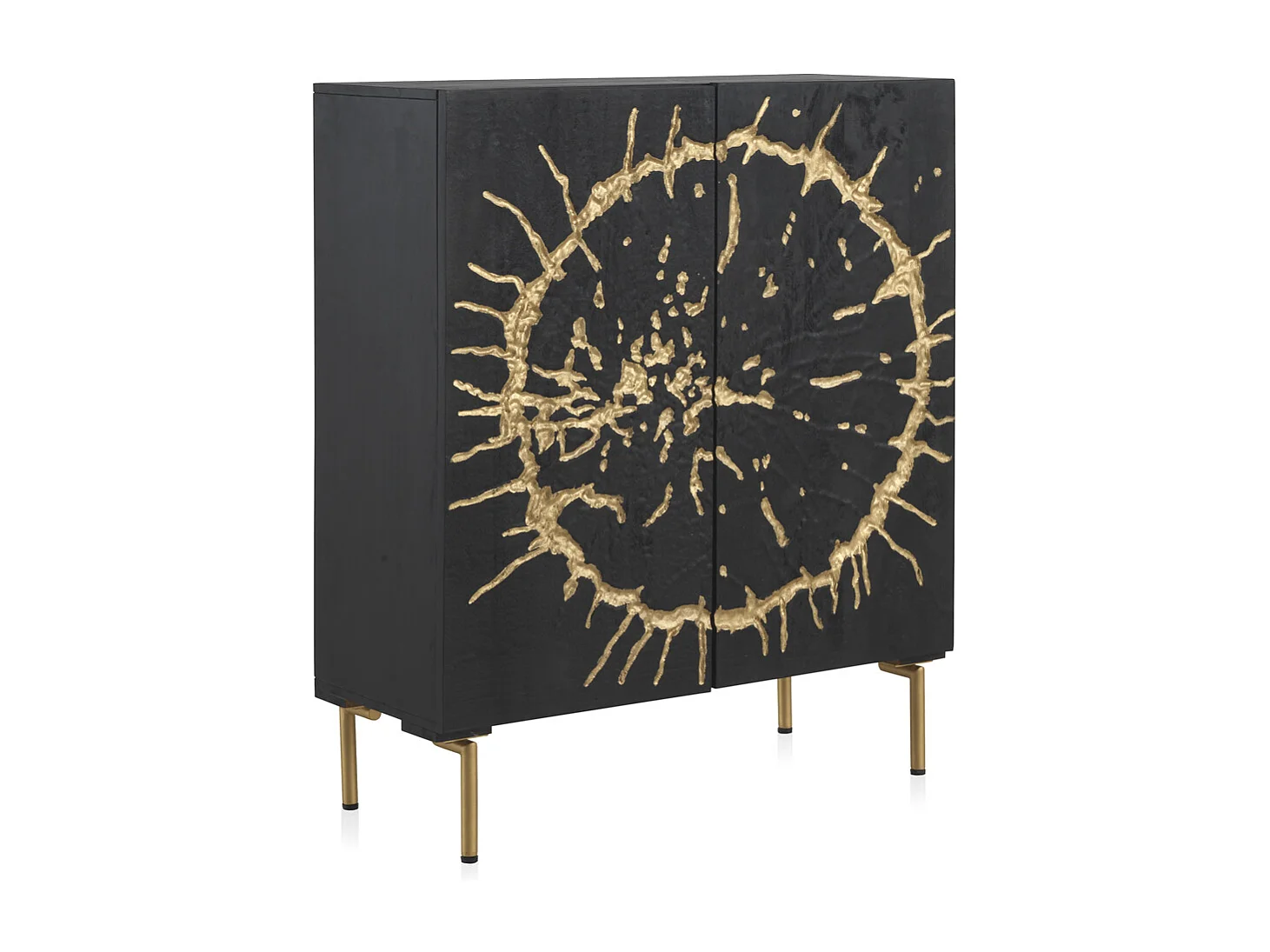 Buffet haut en bois de manguier noir