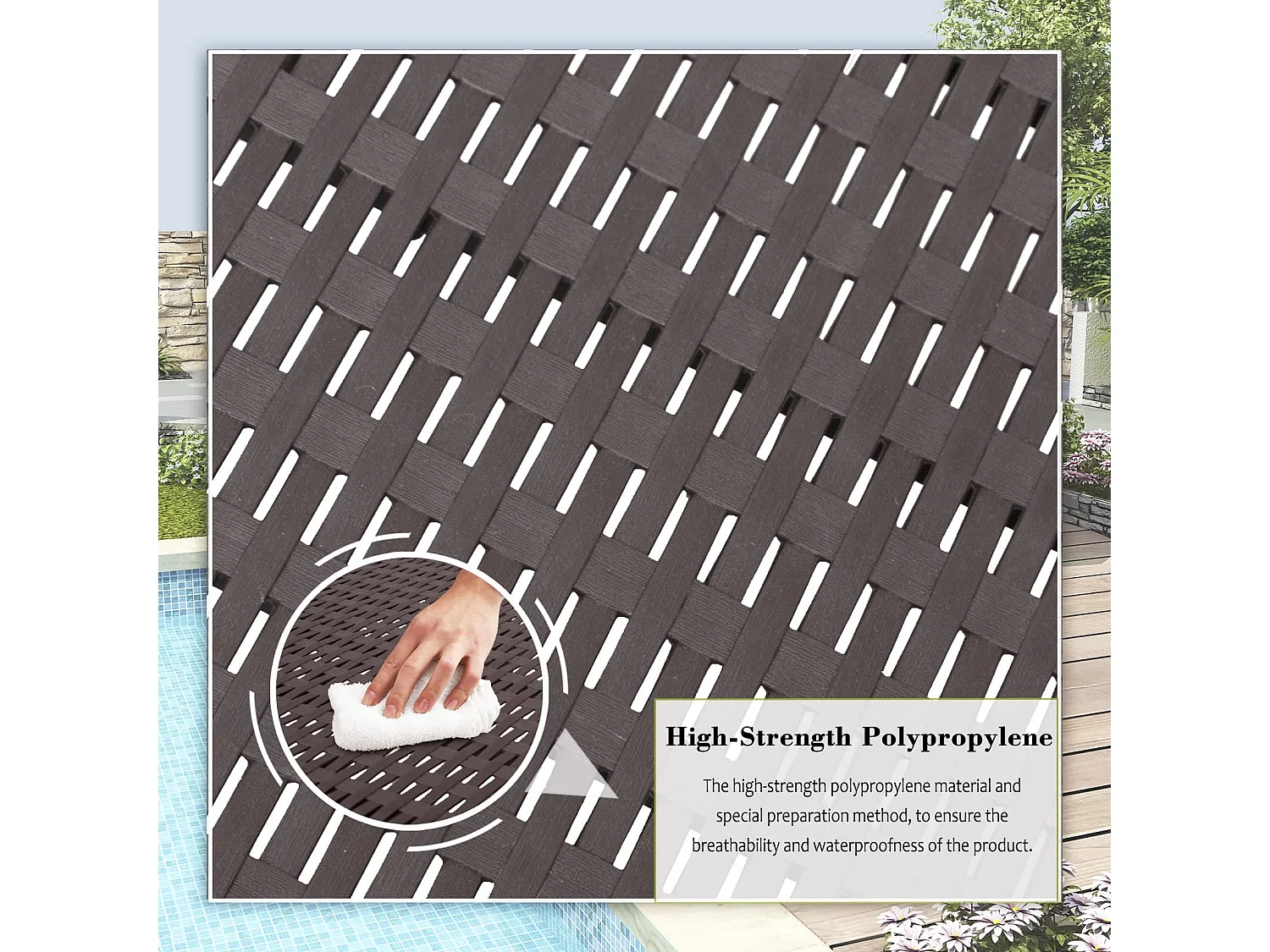 Bain de soleil - Chaise longue - Résine imitation rotin tressé - Dossier réglable - Gris Sparkle