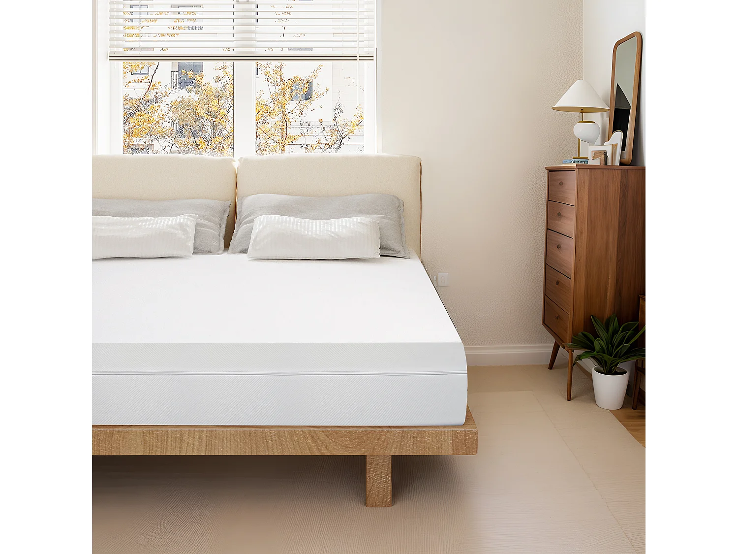Europe Luxe Matelas 140x190 Mousse Memo - épaisseur 25cm - zones de confort mousse adaptative - Noir