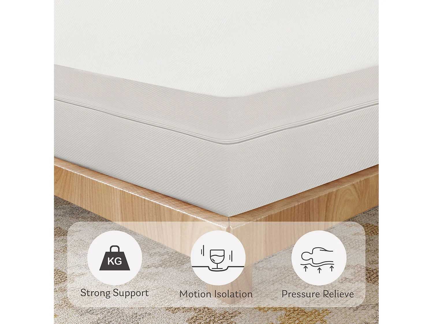 Europe Luxe Matelas 140x190 Mousse Memo - épaisseur 25cm - zones de confort mousse adaptative - Noir
