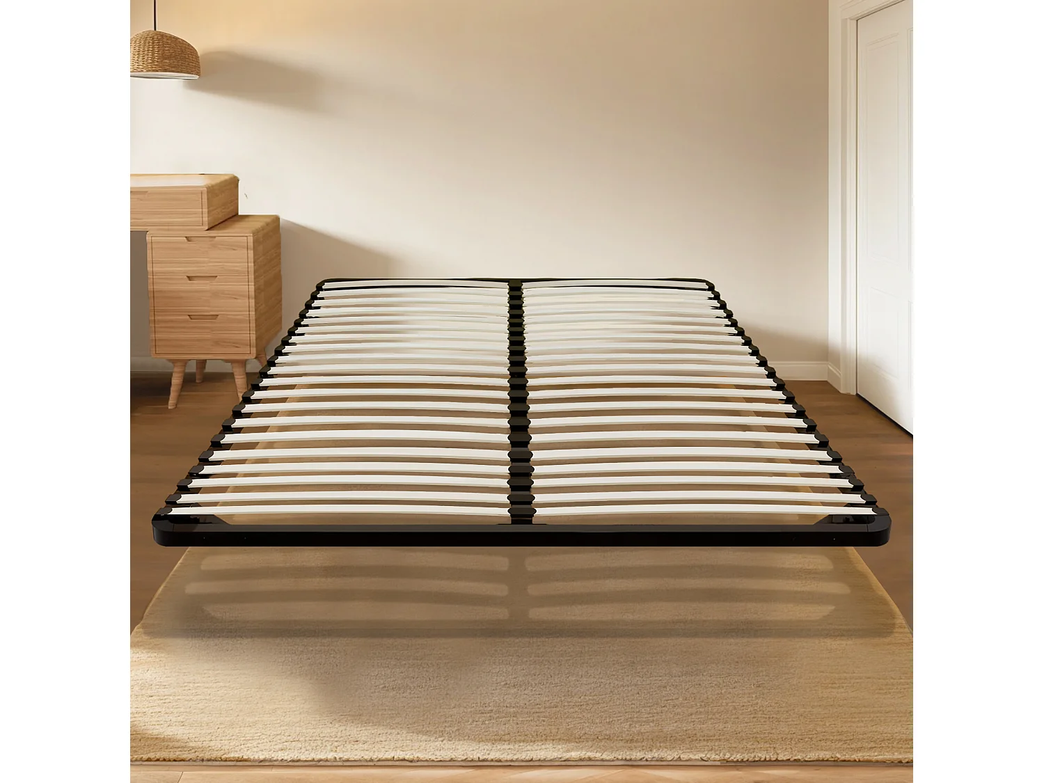 Sommier 140x190cm sans Pied - Sommiers à Lattes en Bois - 2x20 Lattes