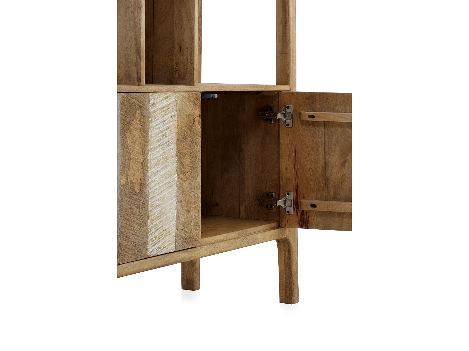 Hellbraunes Regal aus massivem Mangoholz