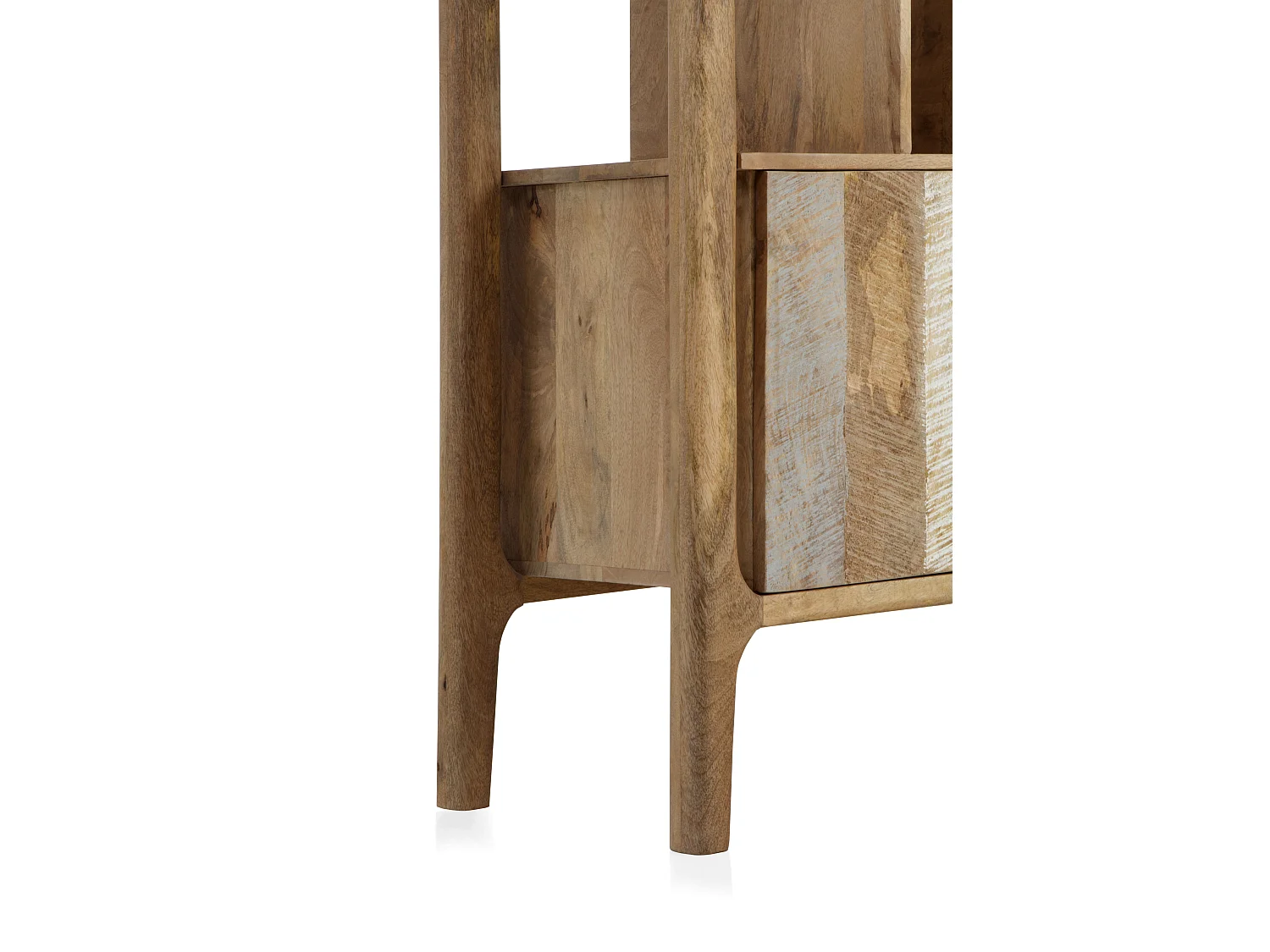 Hellbraunes Regal aus massivem Mangoholz