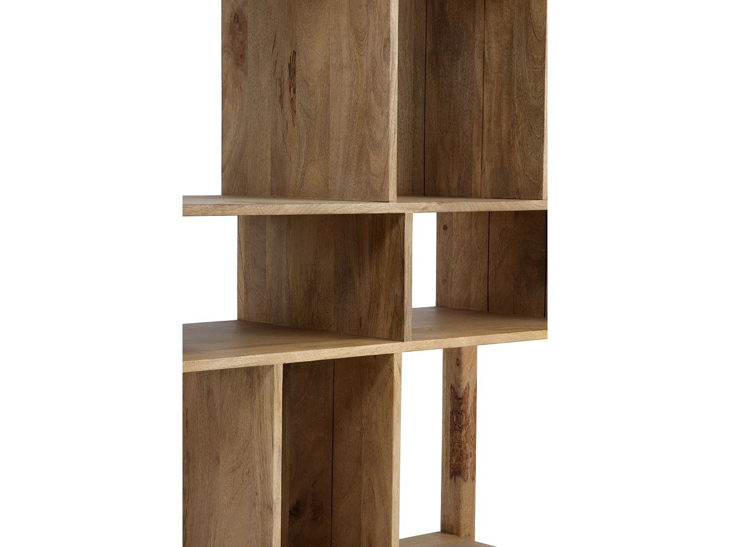 Hellbraunes Regal aus massivem Mangoholz